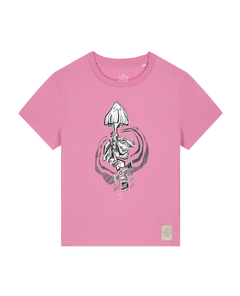 bio-female-medium fit-tshirt-frosch auf pilz-sttw172-kaugummi-front