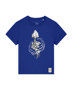 bio-female-medium fit-tshirt-frosch auf pilz-sttw172-kornblume-front