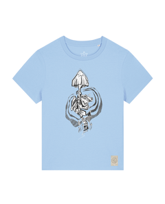 bio-female-medium fit-tshirt-frosch auf pilz-sttw172-lagune-front