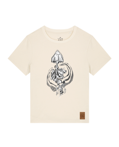 bio-female-medium fit-tshirt-frosch auf pilz-sttw172-natur-front