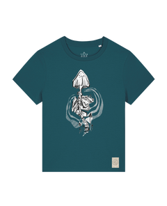 bio-female-medium fit-tshirt-frosch auf pilz-sttw172-nordmanntanne-front