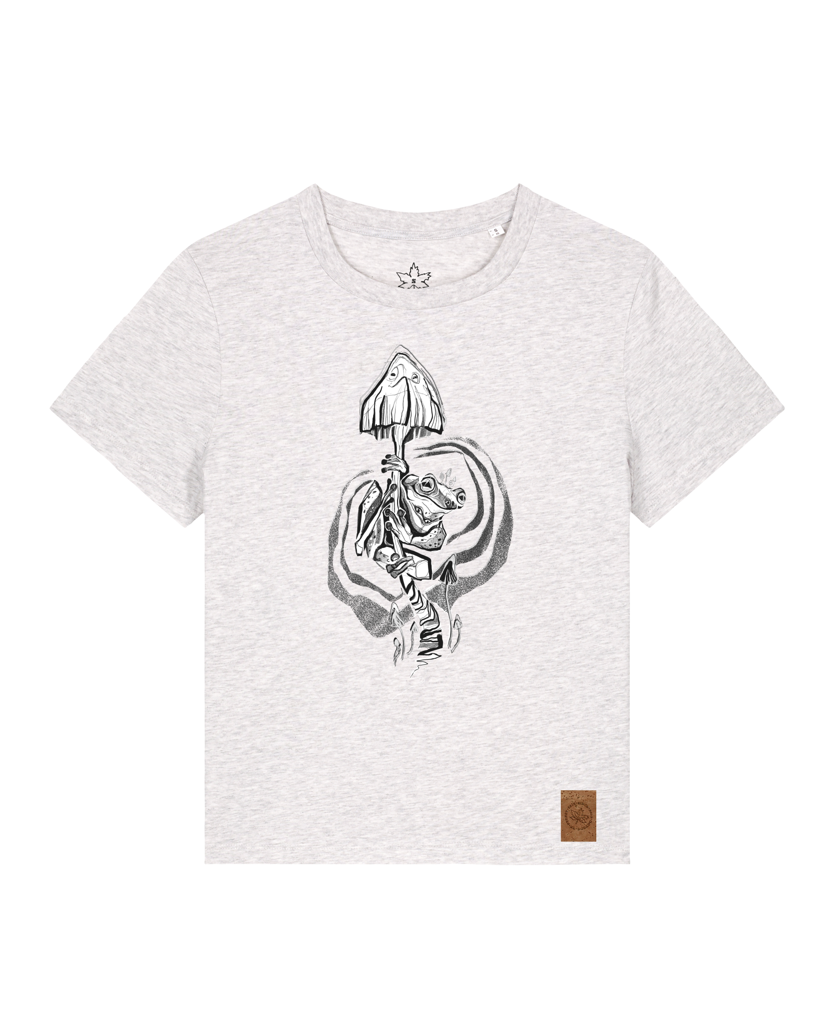 bio-female-medium fit-tshirt-frosch auf pilz-sttw172-rennmaus-front