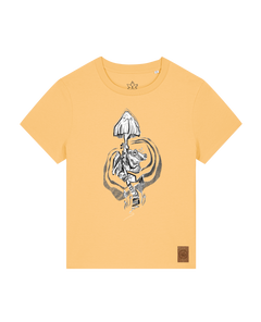 bio-female-medium fit-tshirt-frosch auf pilz-sttw172-senfkorn-front