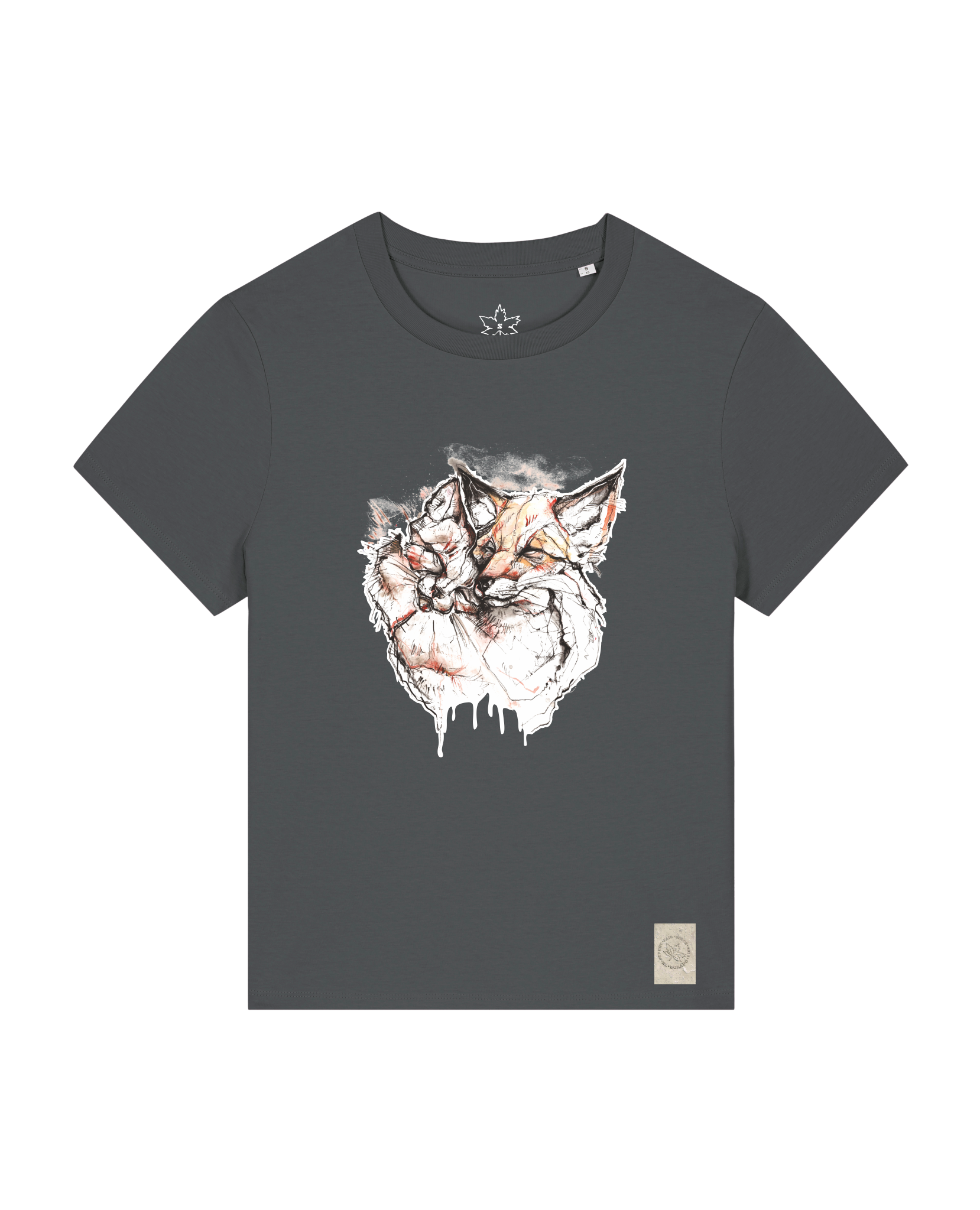 bio-female-medium fit-tshirt-fuchspaar-sttw172-eisen-front