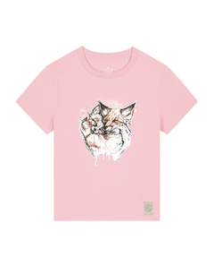 bio-female-medium fit-tshirt-fuchspaar-sttw172-flamingo-front