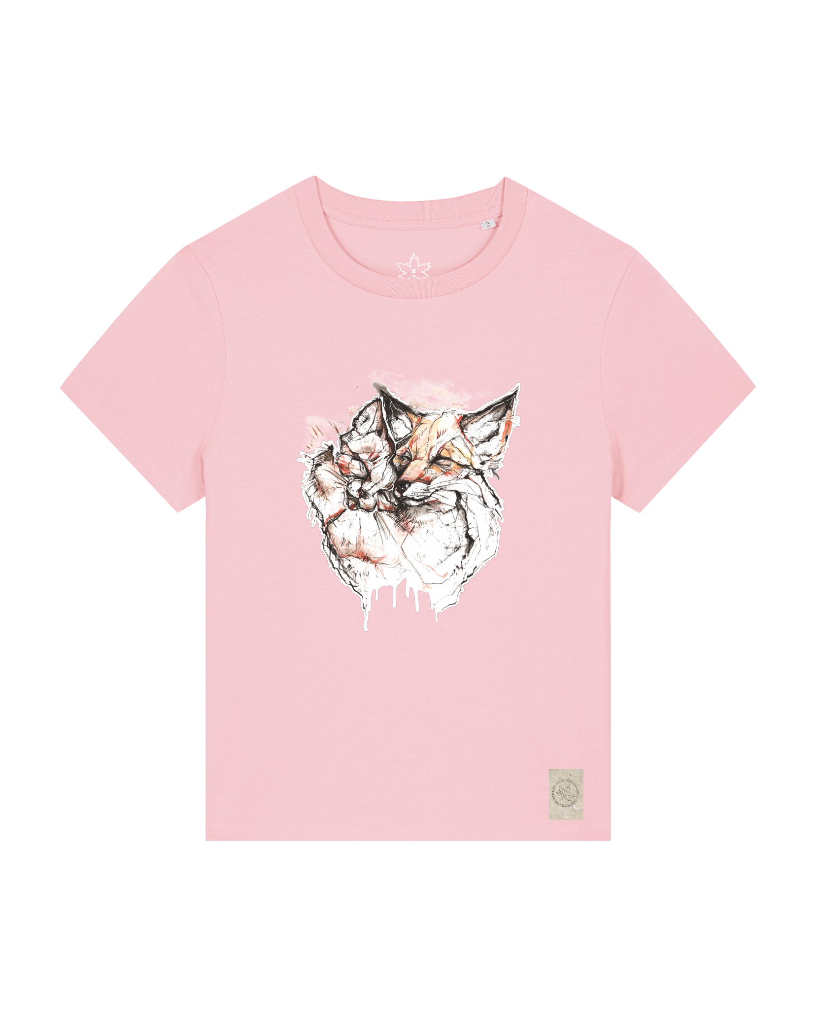 bio-female-medium fit-tshirt-fuchspaar-sttw172-flamingo-front