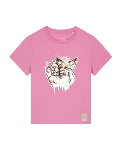 bio-female-medium fit-tshirt-fuchspaar-sttw172-kaugummi-front