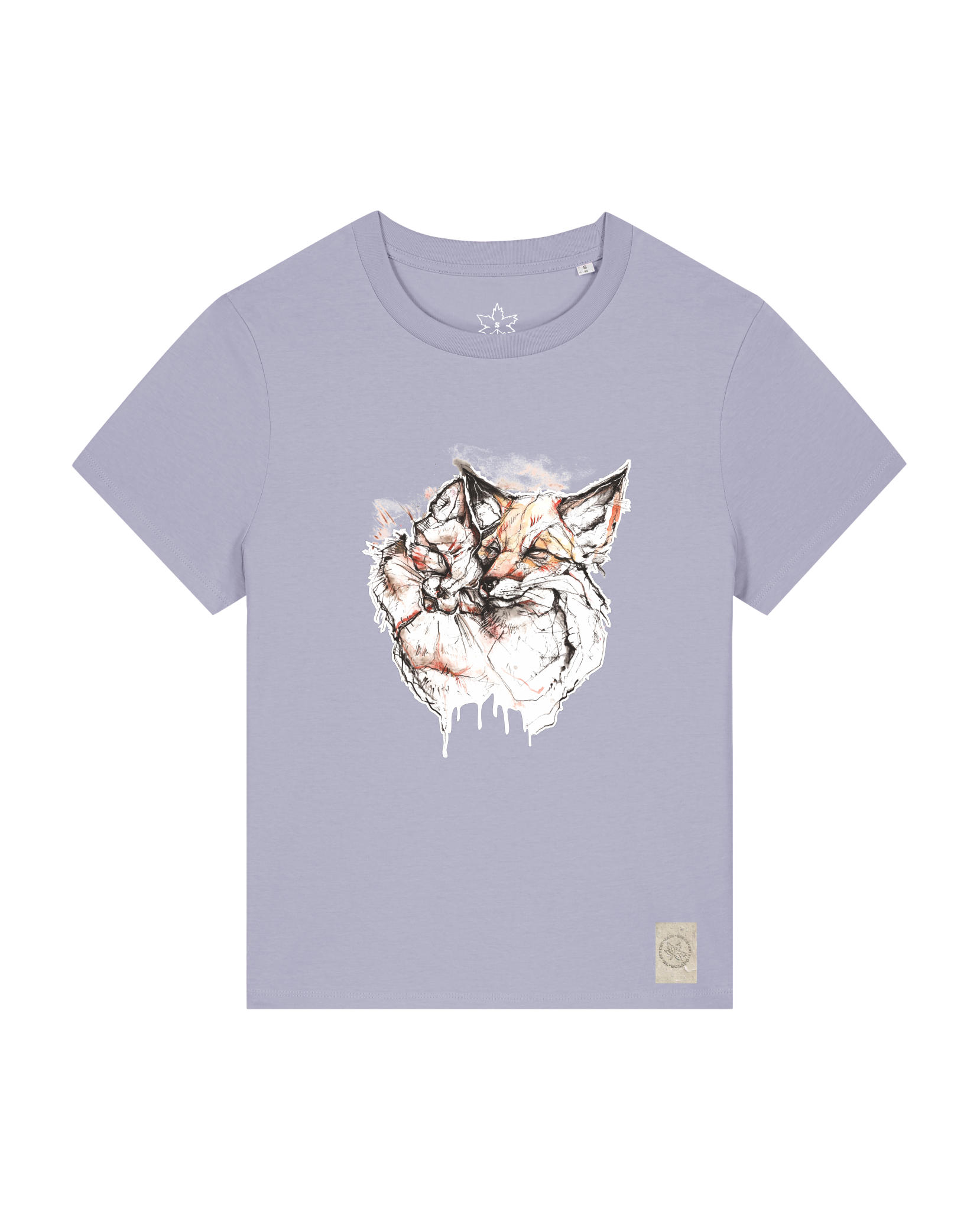 bio-female-medium fit-tshirt-fuchspaar-sttw172-lavender-front