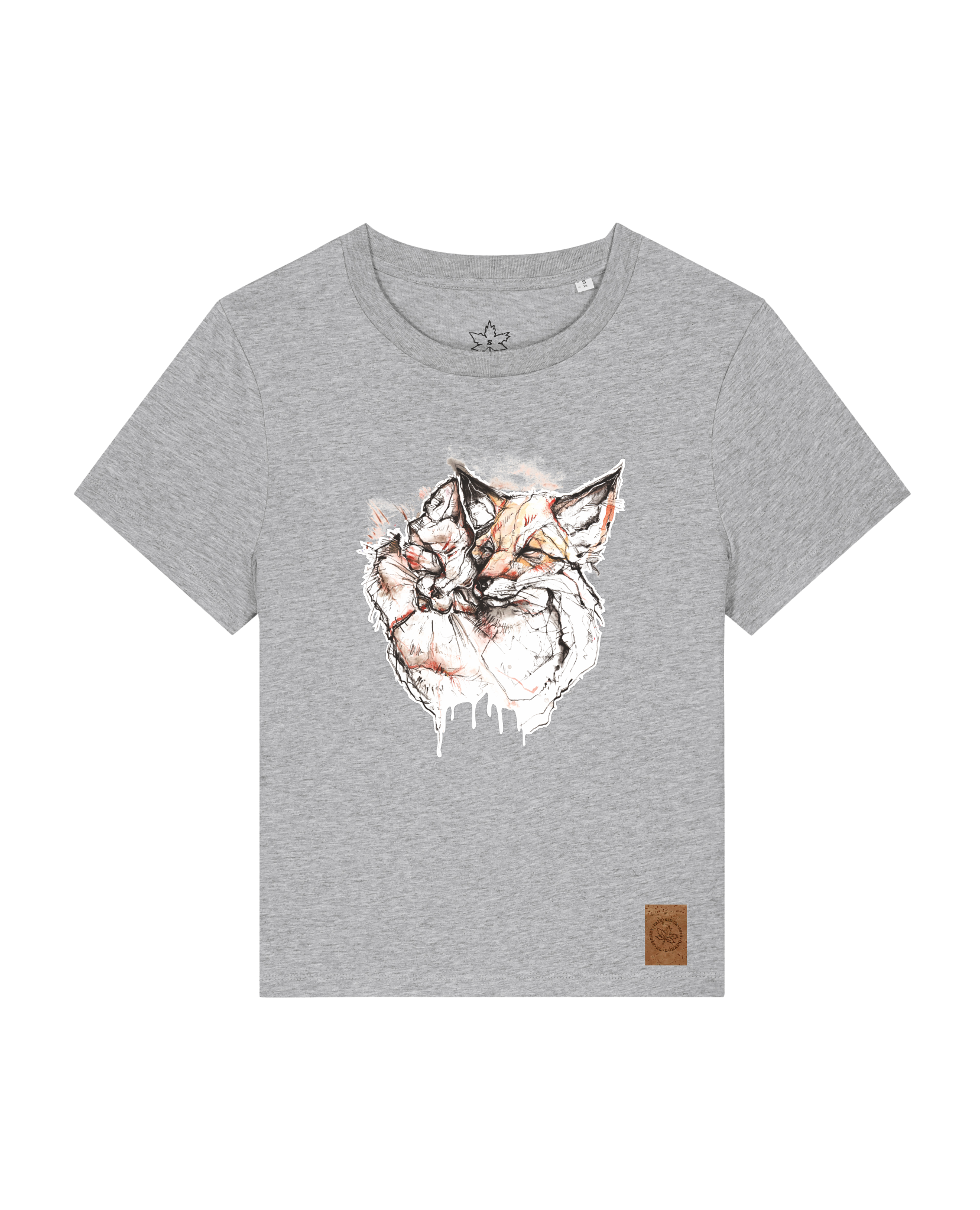 bio-female-medium fit-tshirt-fuchspaar-sttw172-mausgrau-front