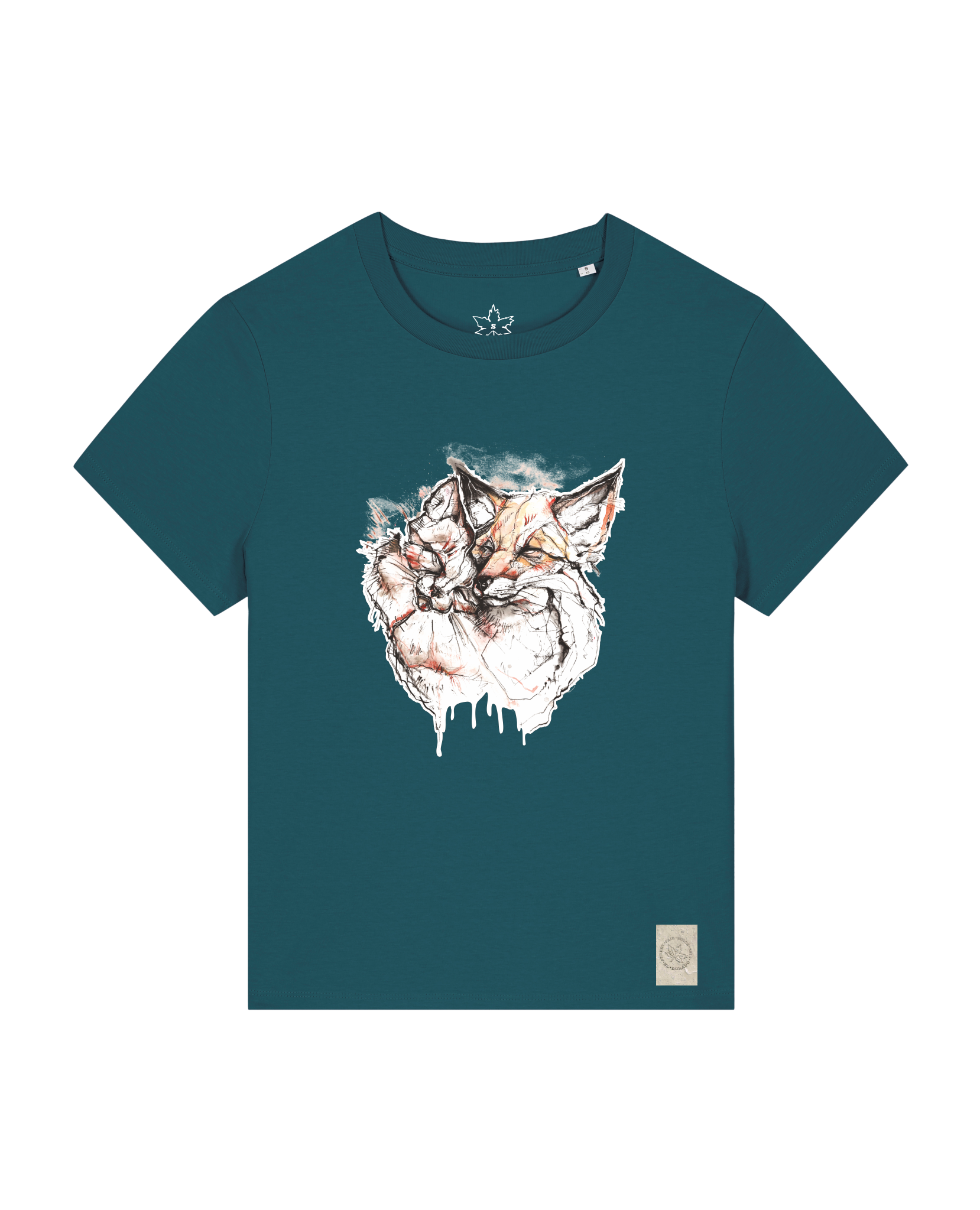 bio-female-medium fit-tshirt-fuchspaar-sttw172-nordmanntanne-front