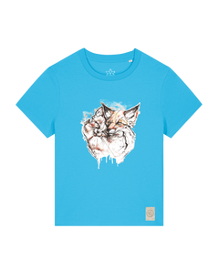 bio-female-medium fit-tshirt-fuchspaar-sttw172-wasserblau-front