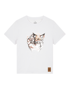 bio-female-medium fit-tshirt-fuchspaar-sttw172-weiß-front