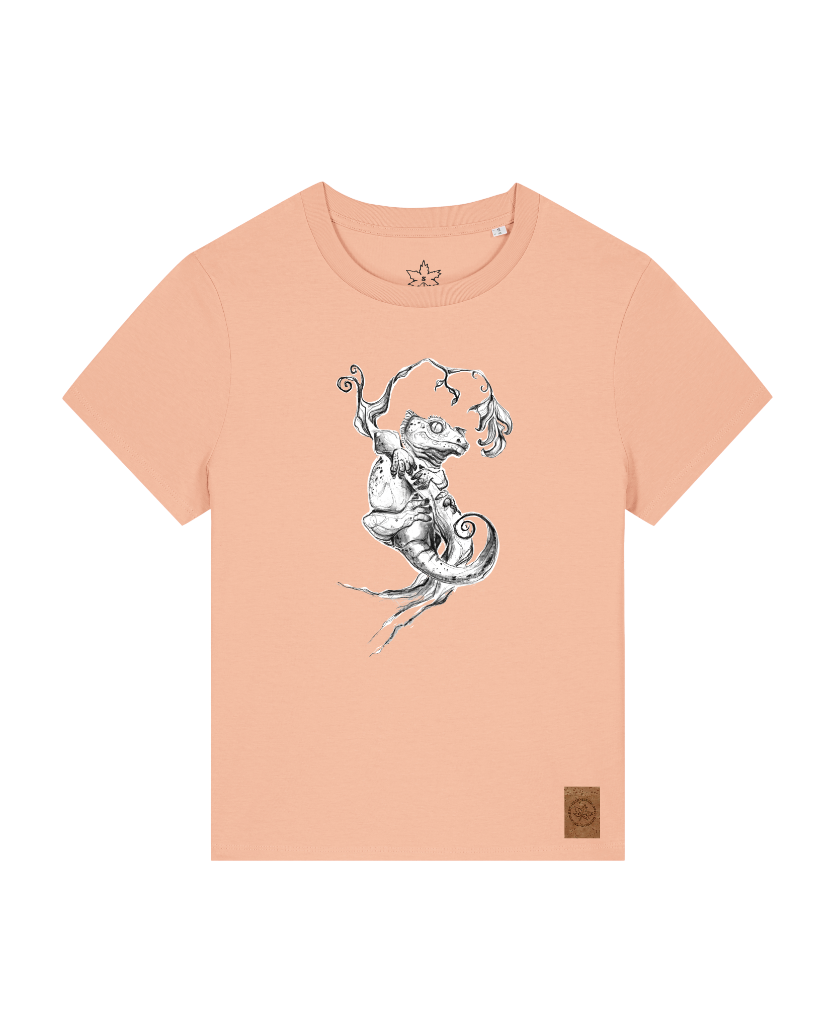 bio-female-medium fit-tshirt-gecko-sttw172-agyptische keramik-front