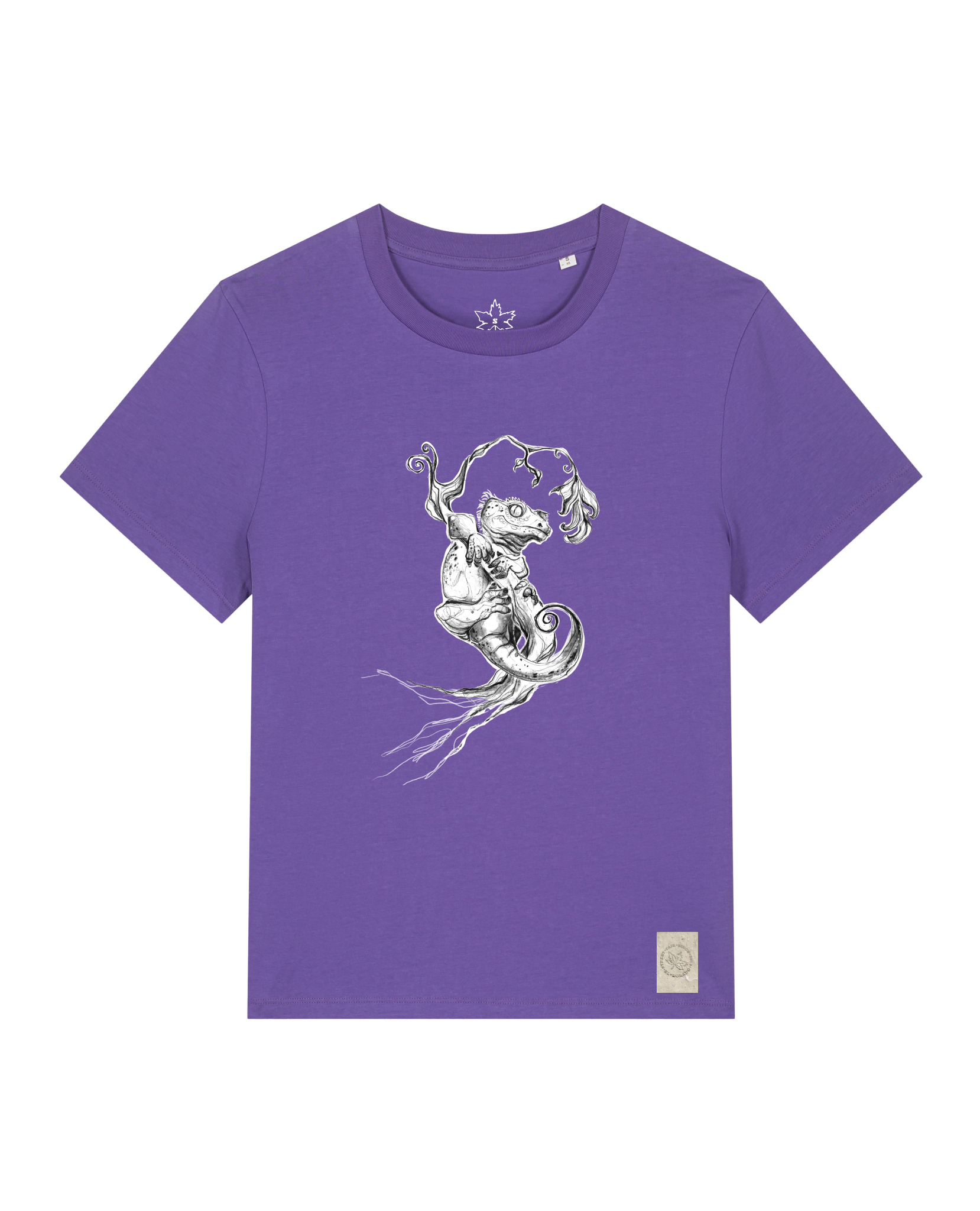 bio-female-medium fit-tshirt-gecko-sttw172-blaukraut-front