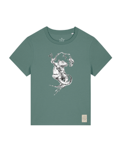 bio-female-medium fit-tshirt-gecko-sttw172-blautanne-front