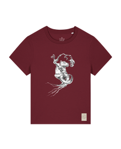 bio-female-medium fit-tshirt-gecko-sttw172-burgunder rot-front