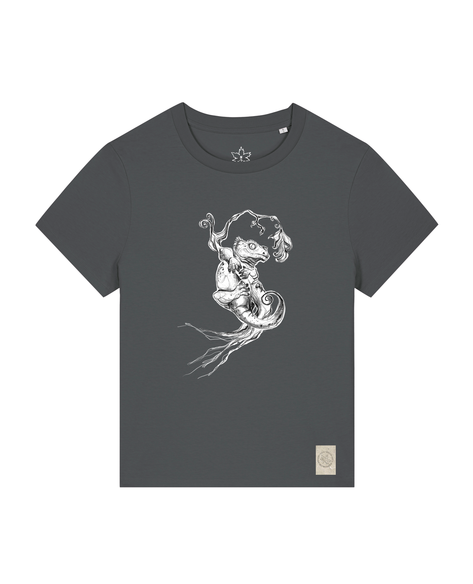 bio-female-medium fit-tshirt-gecko-sttw172-eisen-front