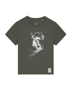 bio-female-medium fit-tshirt-gecko-sttw172-grunkohl-front