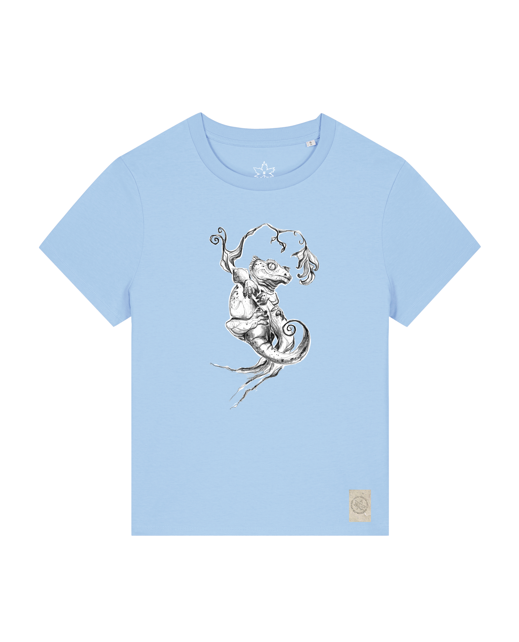 bio-female-medium fit-tshirt-gecko-sttw172-lagune-front
