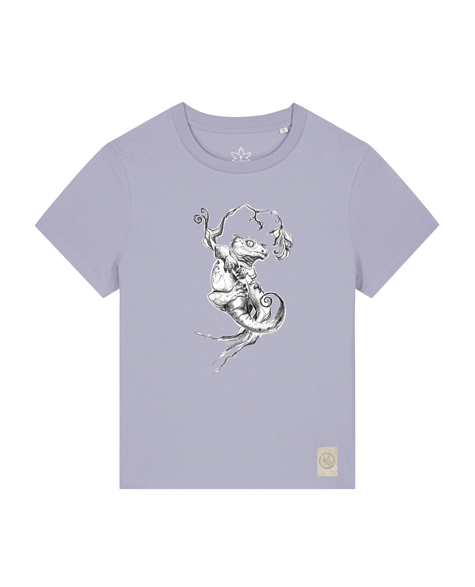 bio-female-medium fit-tshirt-gecko-sttw172-lavender-front