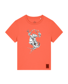 bio-female-medium fit-tshirt-gecko-sttw172-mandarine-front