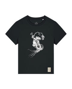 bio-female-medium fit-tshirt-gecko-sttw172-schwarz-front