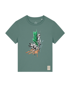 bio-female-medium fit-tshirt-grassland population-sttw172-blautanne-front