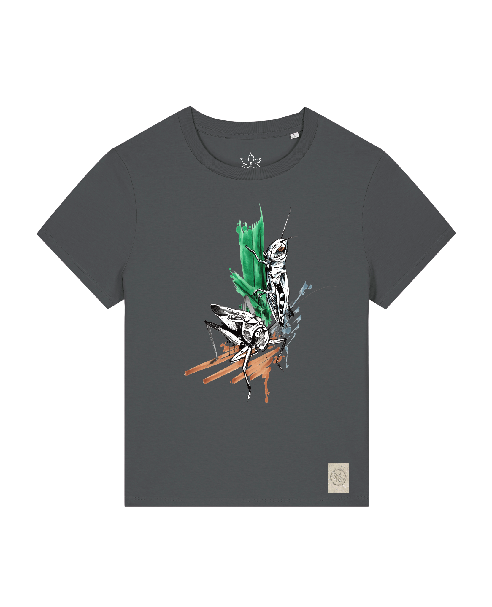 bio-female-medium fit-tshirt-grassland population-sttw172-eisen-front