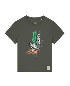 bio-female-medium fit-tshirt-grassland population-sttw172-grunkohl-front