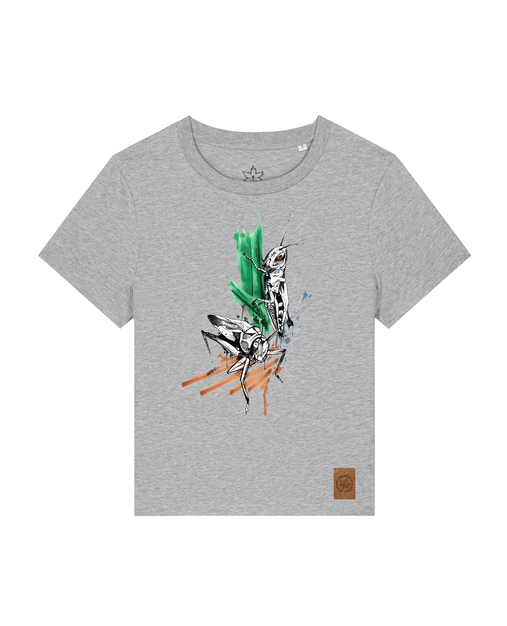 bio-female-medium fit-tshirt-grassland population-sttw172-mausgrau-front