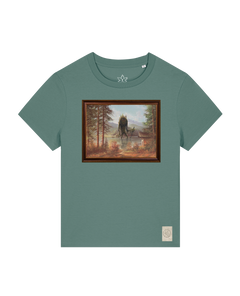 bio-female-medium fit-tshirt-herbst im riesengebirge-sttw172-blautanne-front