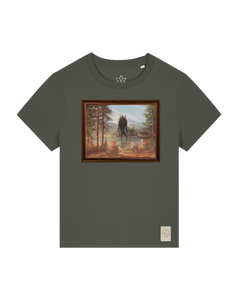 bio-female-medium fit-tshirt-herbst im riesengebirge-sttw172-grunkohl-front