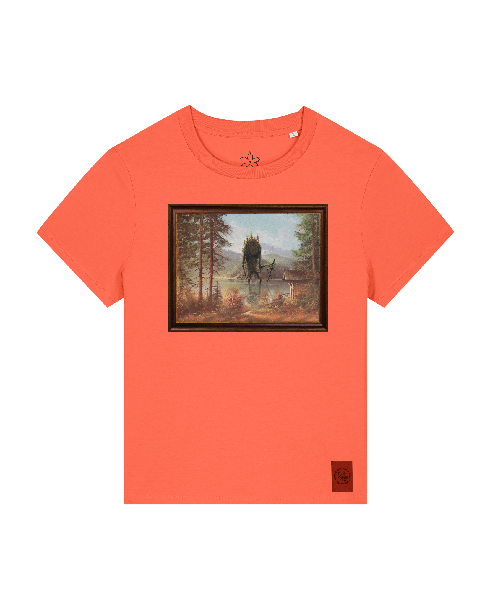 bio-female-medium fit-tshirt-herbst im riesengebirge-sttw172-mandarine-front
