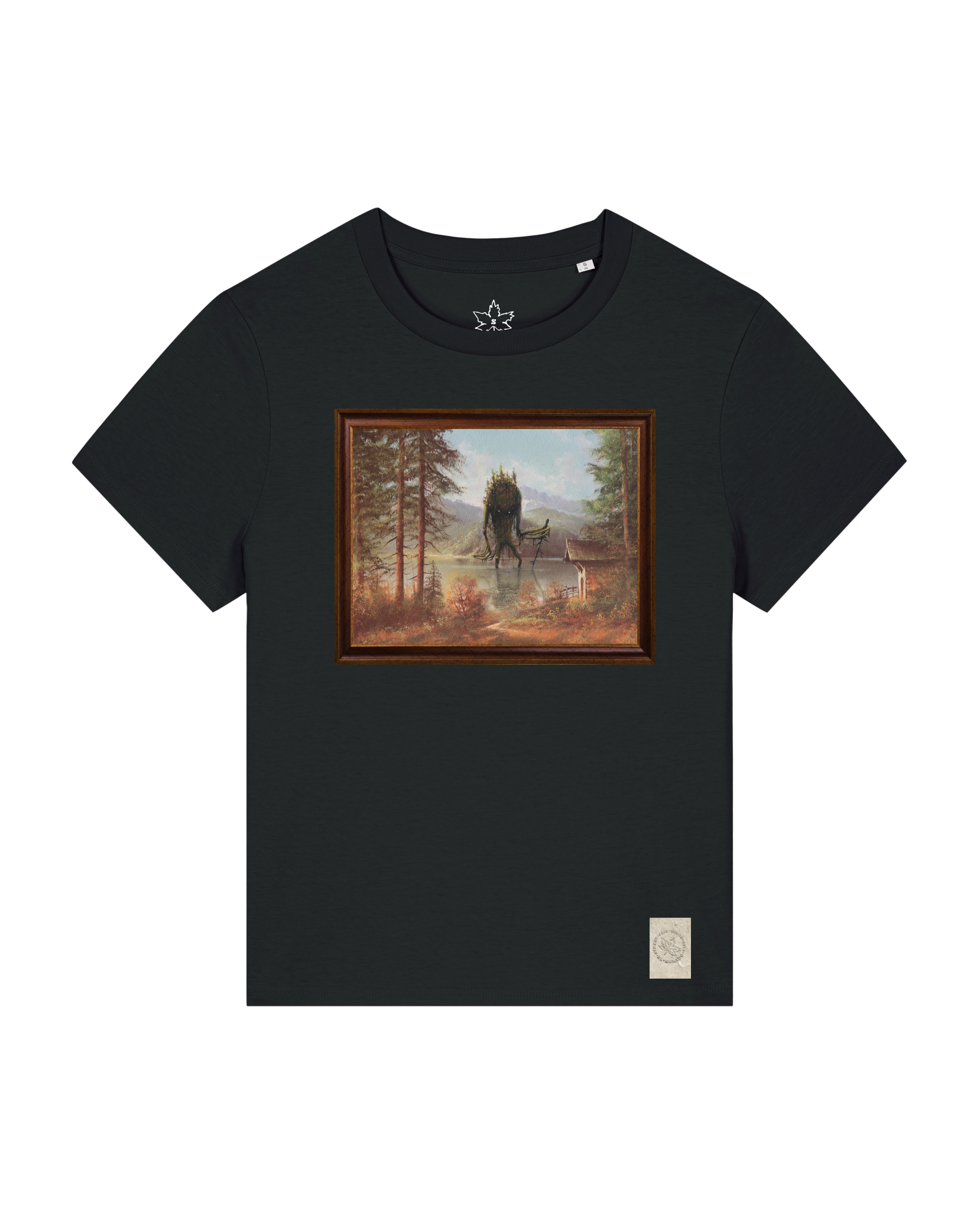 bio-female-medium fit-tshirt-herbst im riesengebirge-sttw172-schwarz-front