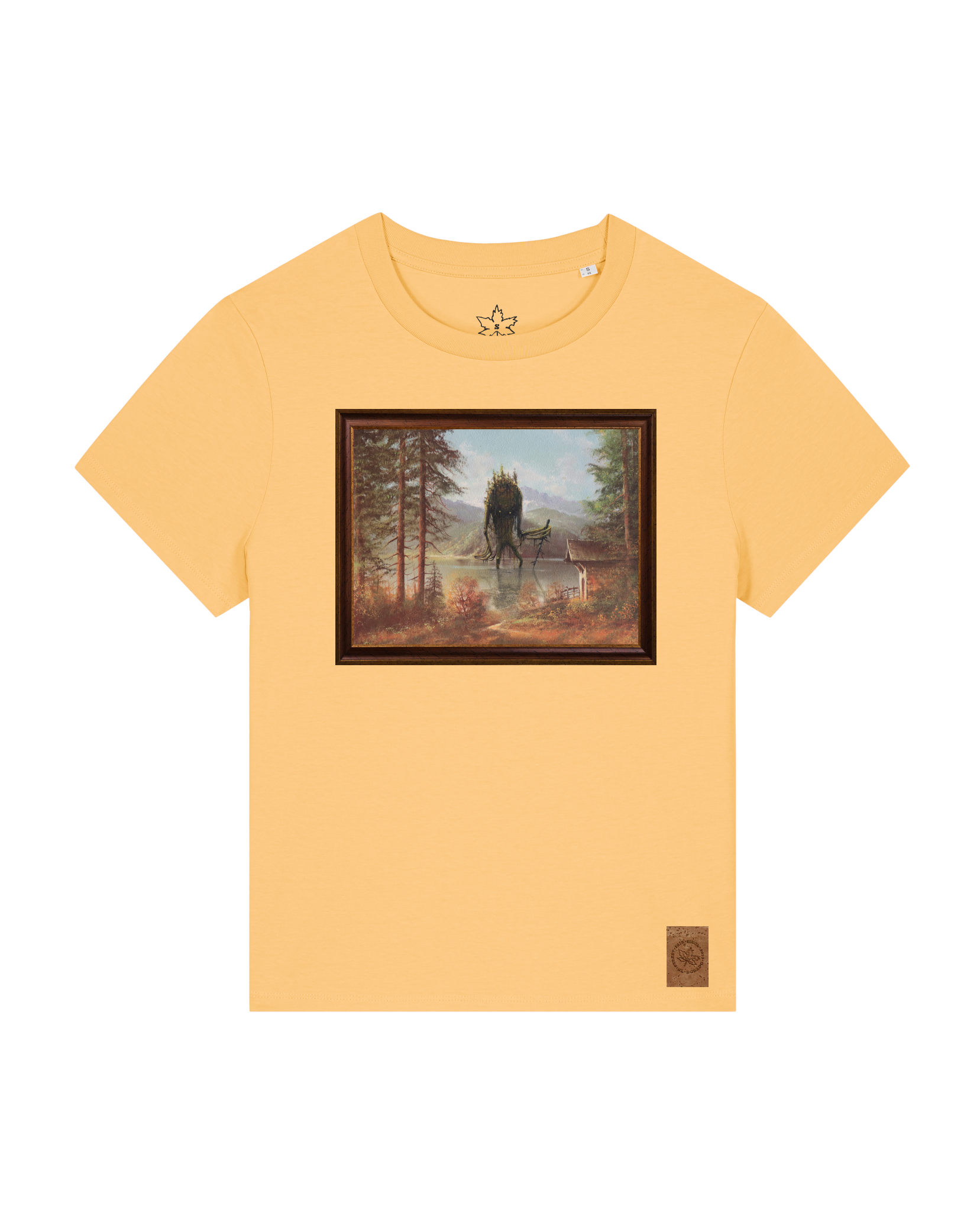 bio-female-medium fit-tshirt-herbst im riesengebirge-sttw172-senfkorn-front