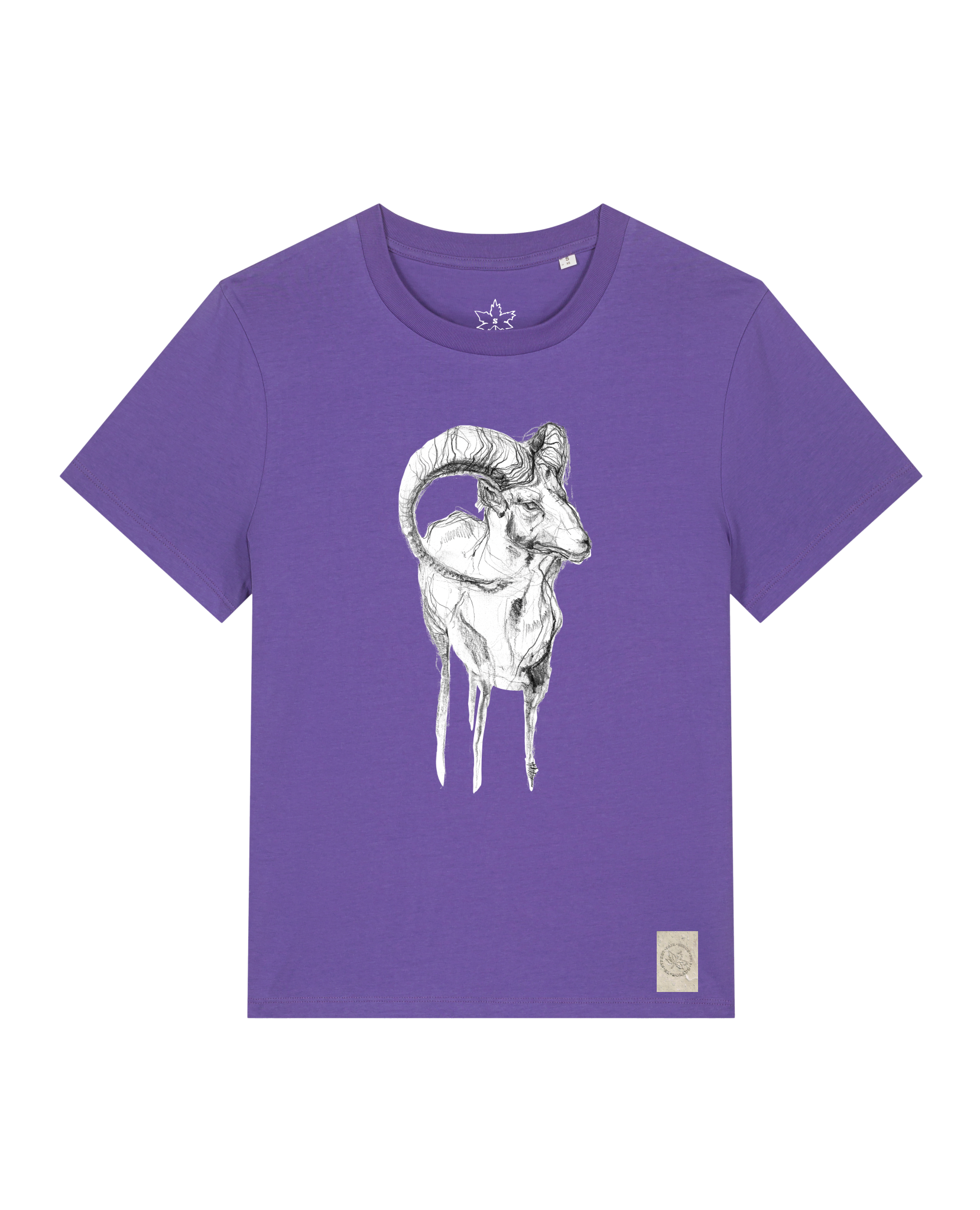 bio-female-medium fit-tshirt-ibex-sttw172-blaukraut-front