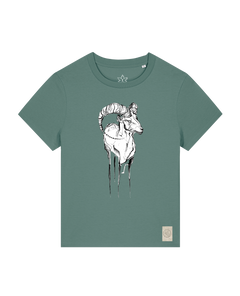 bio-female-medium fit-tshirt-ibex-sttw172-blautanne-front