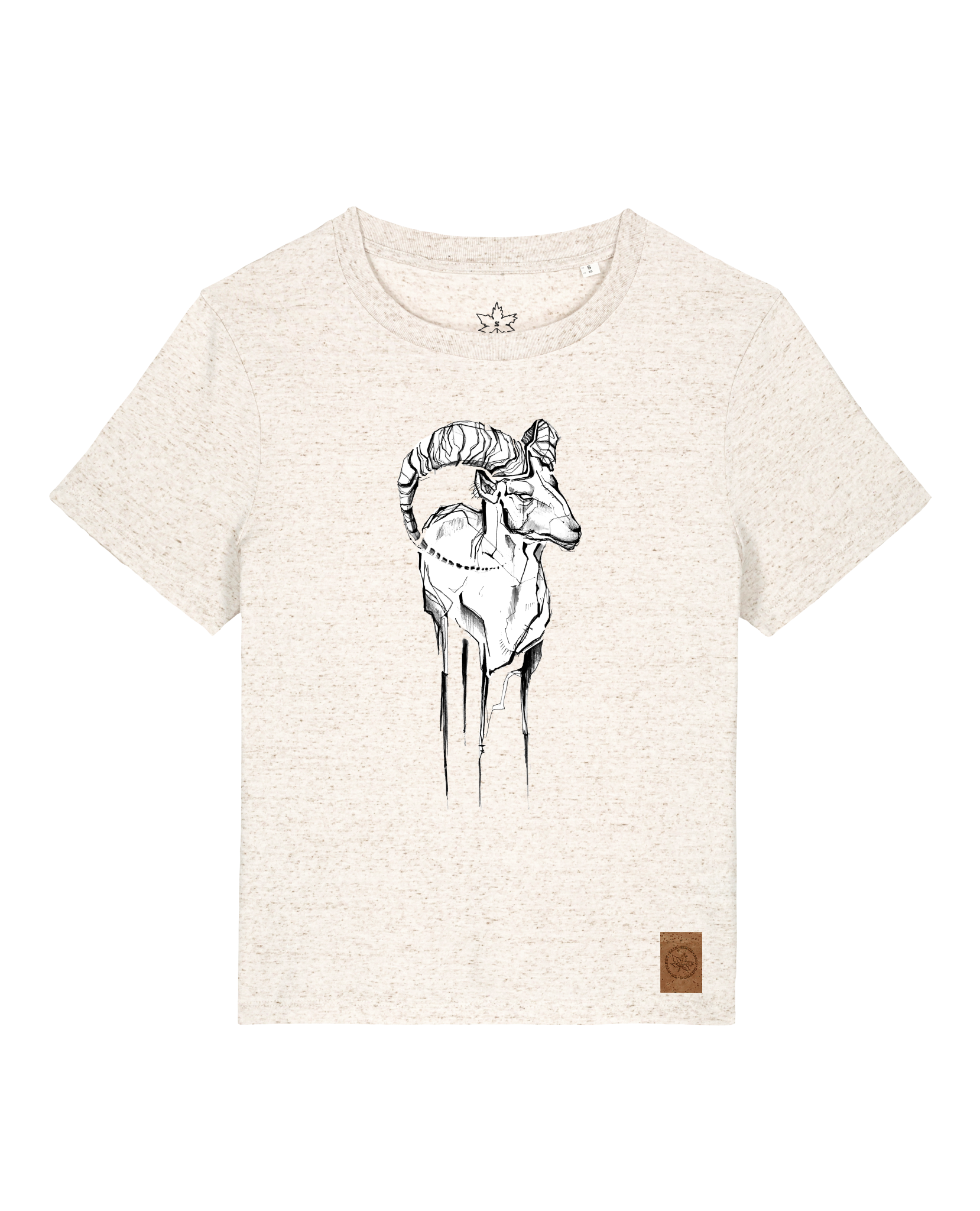 bio-female-medium fit-tshirt-ibex-sttw172-elbsandstein-front