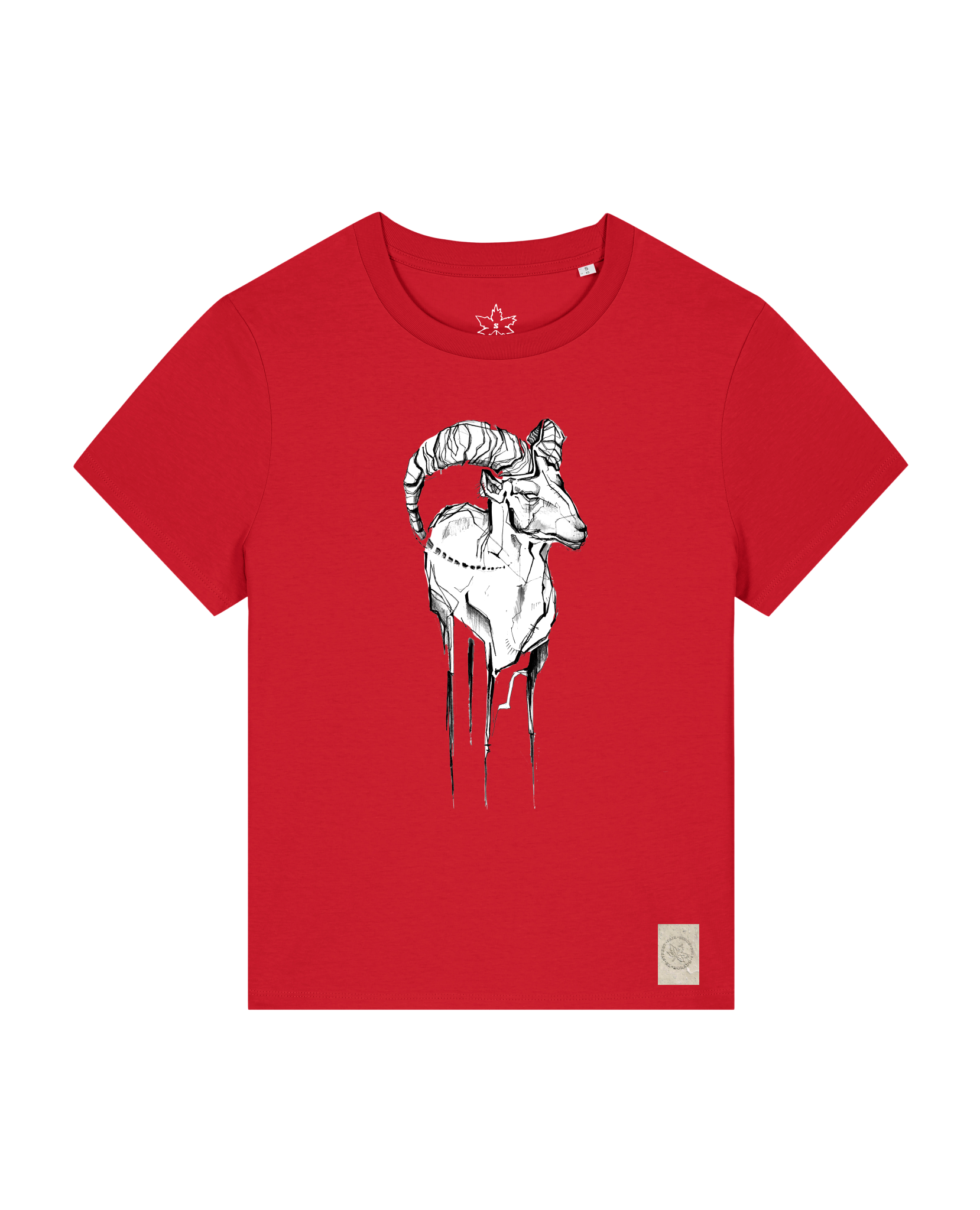 bio-female-medium fit-tshirt-ibex-sttw172-erdbeere-front