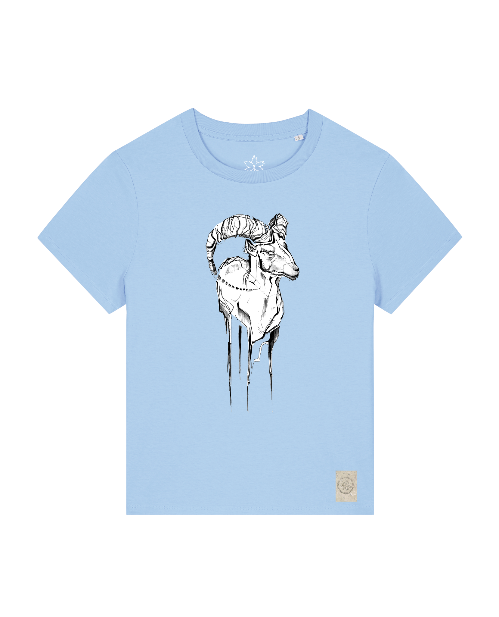 bio-female-medium fit-tshirt-ibex-sttw172-lagune-front