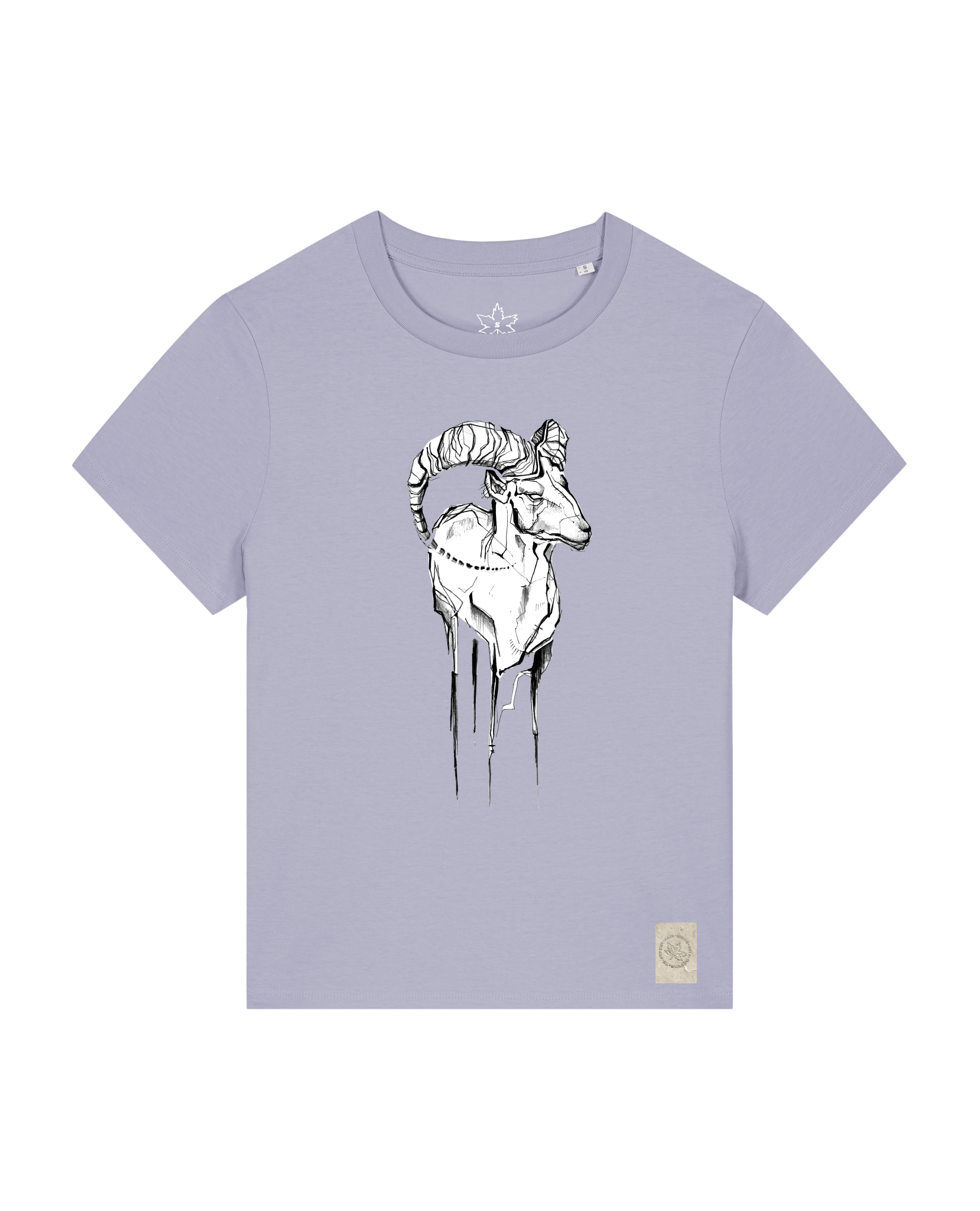 bio-female-medium fit-tshirt-ibex-sttw172-lavender-front