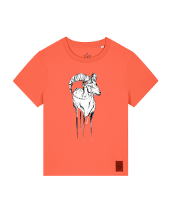 bio-female-medium fit-tshirt-ibex-sttw172-mandarine-front