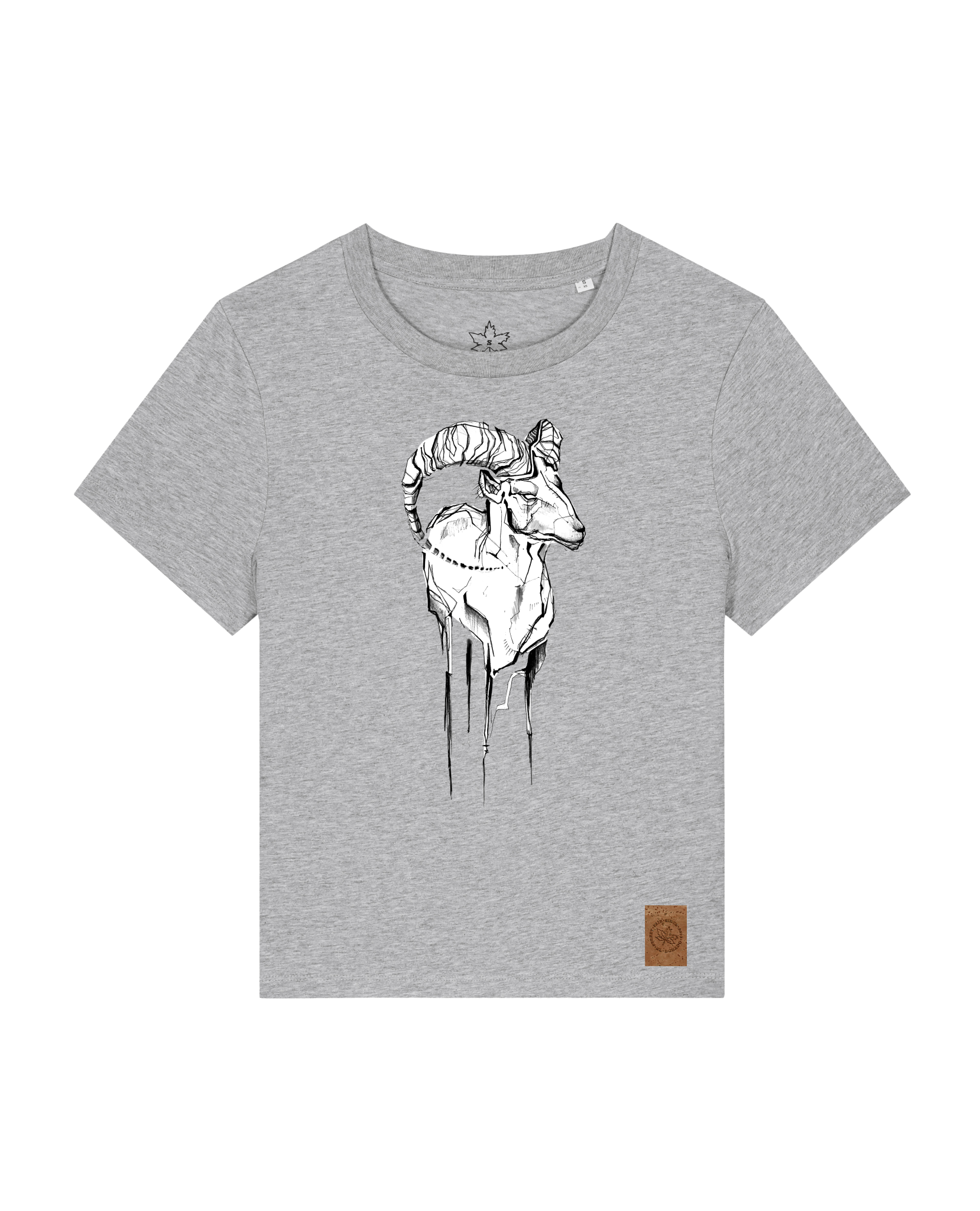 bio-female-medium fit-tshirt-ibex-sttw172-mausgrau-front
