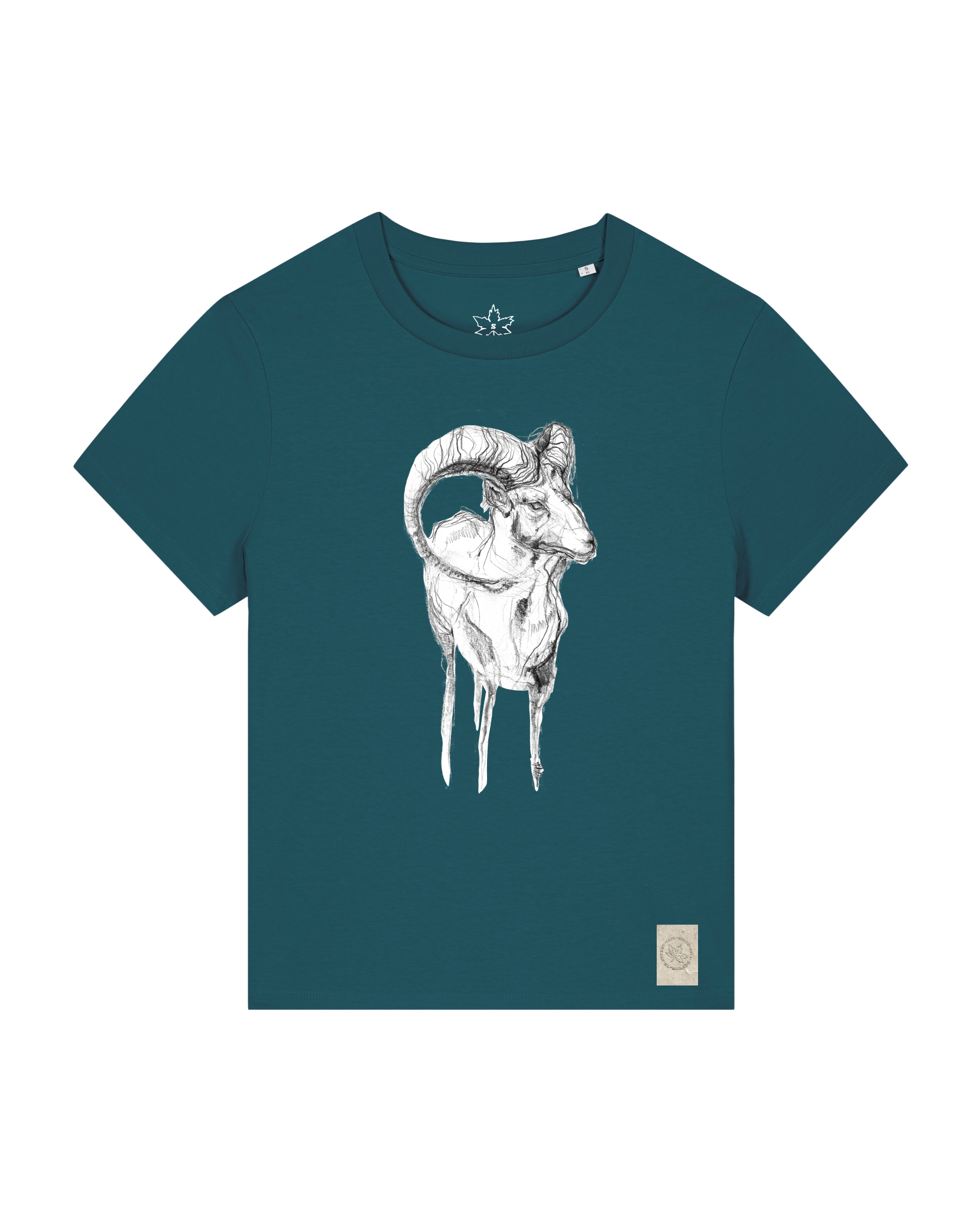 bio-female-medium fit-tshirt-ibex-sttw172-nordmanntanne-front