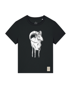 bio-female-medium fit-tshirt-ibex-sttw172-schwarz-front