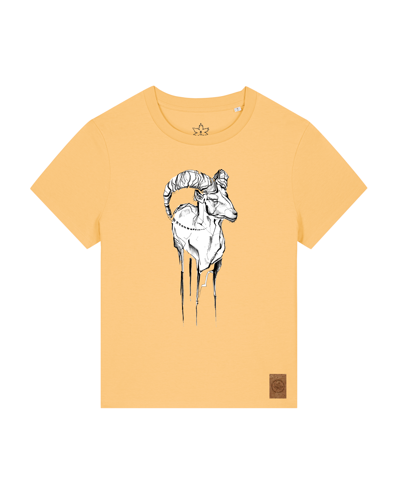 bio-female-medium fit-tshirt-ibex-sttw172-senfkorn-front