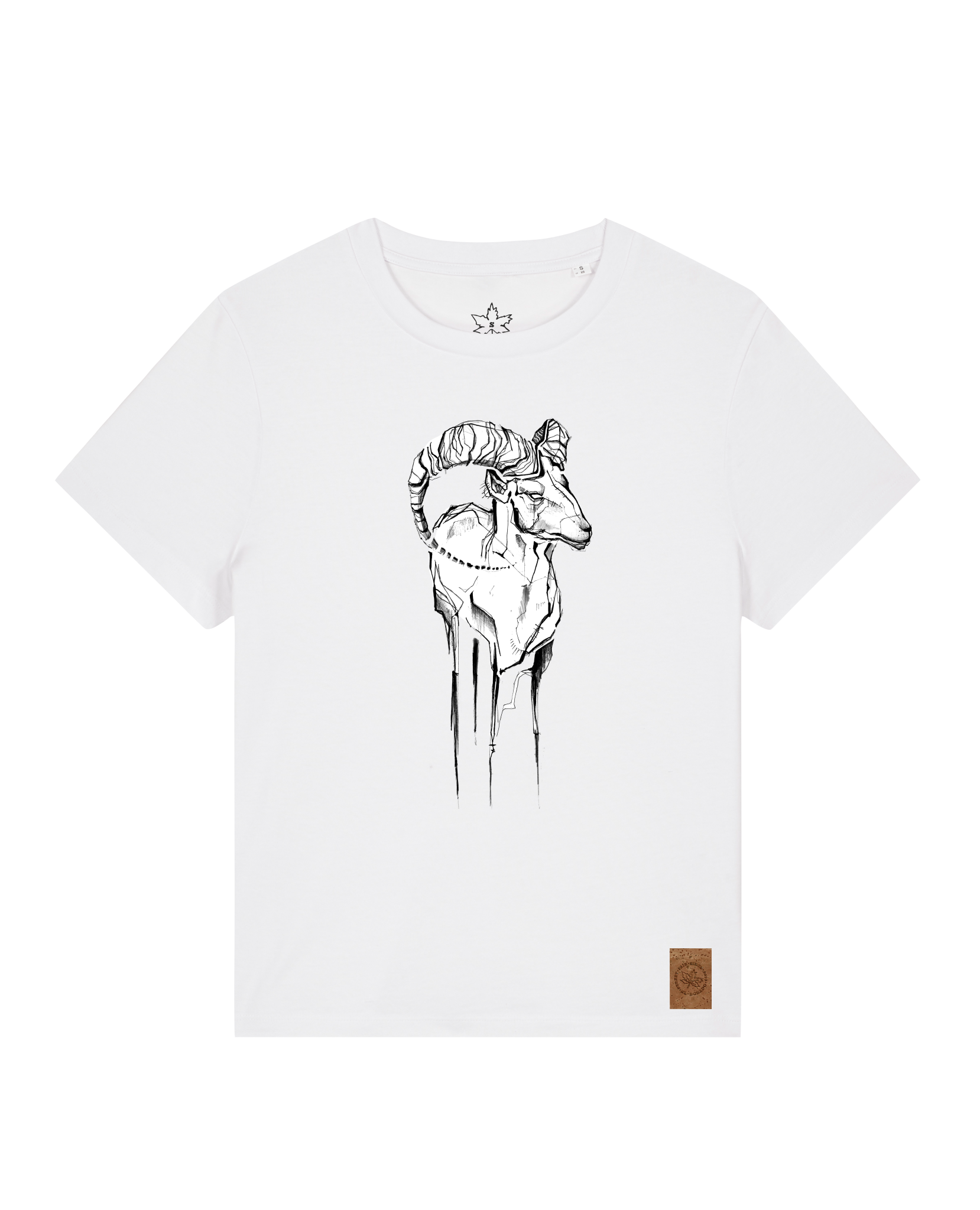 bio-female-medium fit-tshirt-ibex-sttw172-weiß-front