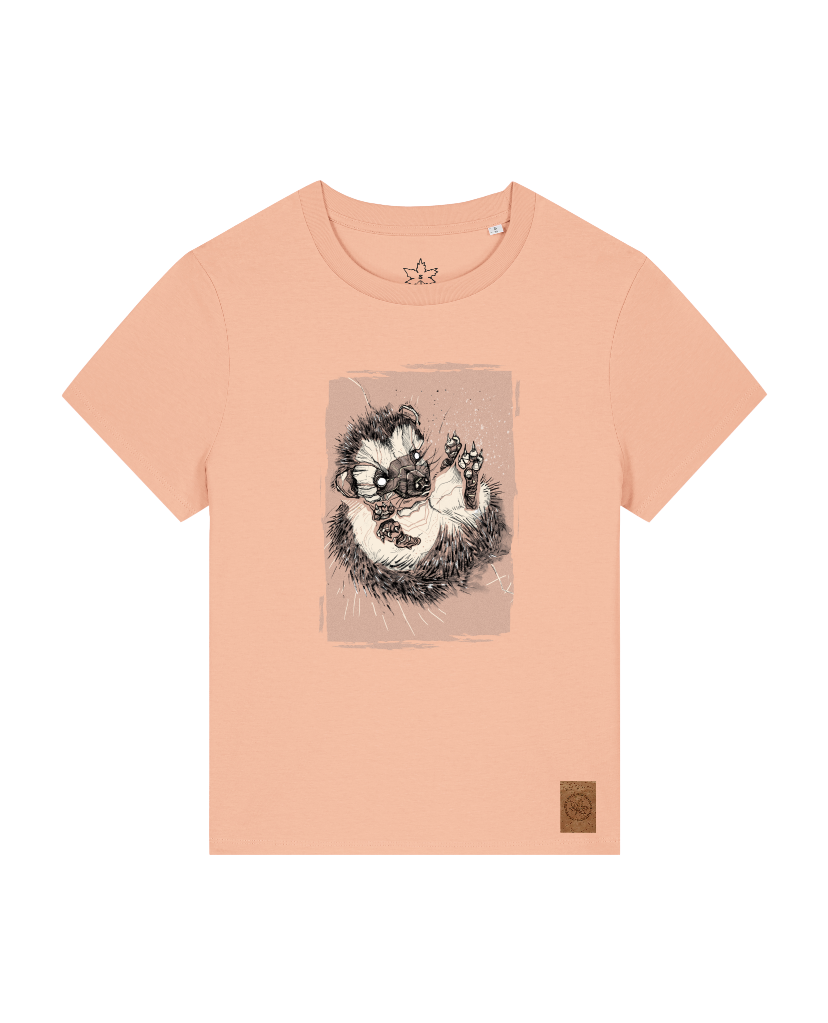 bio-female-medium fit-tshirt-igel-sttw172-agyptische keramik-front
