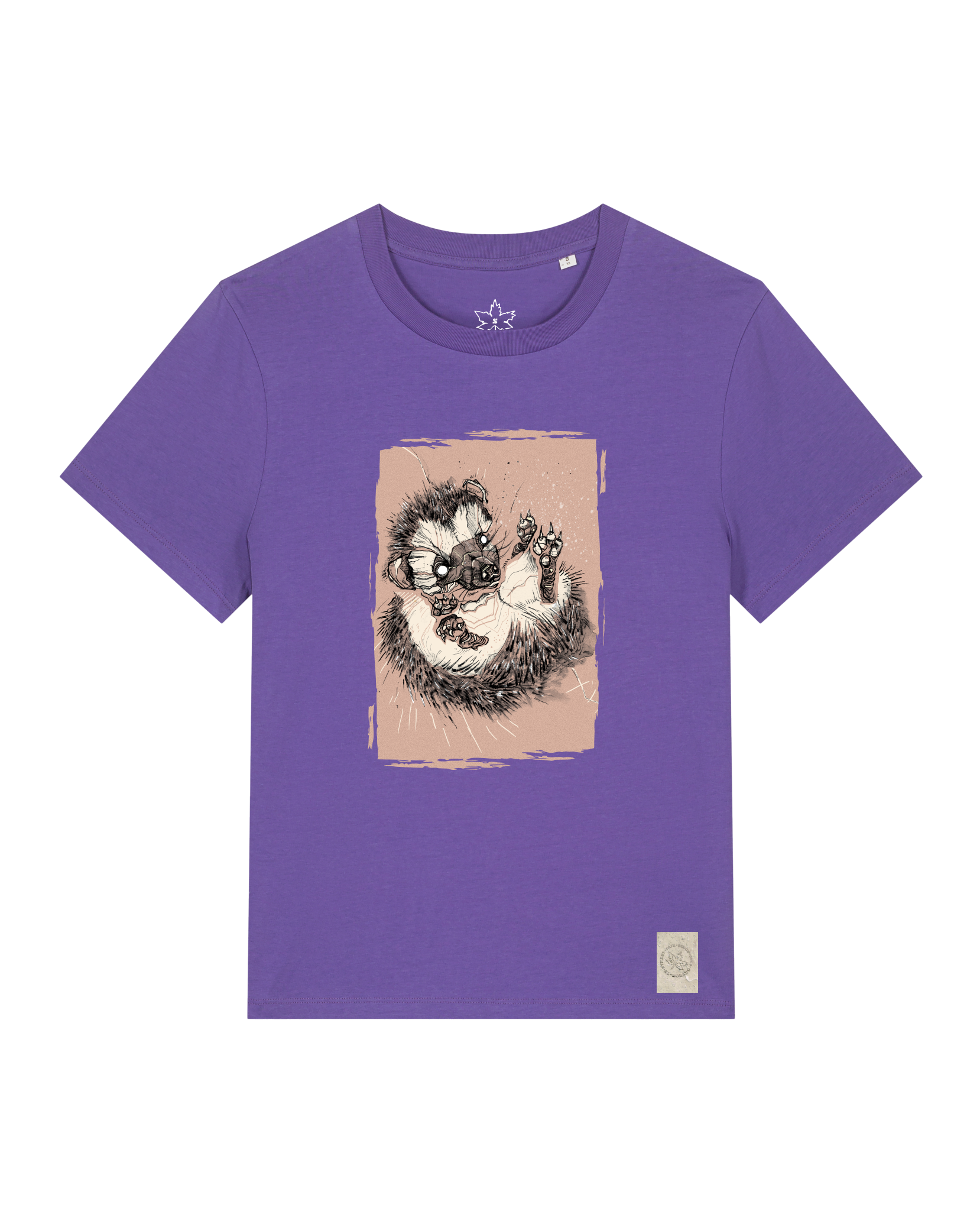 bio-female-medium fit-tshirt-igel-sttw172-blaukraut-front
