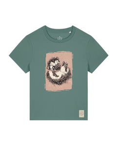 bio-female-medium fit-tshirt-igel-sttw172-blautanne-front